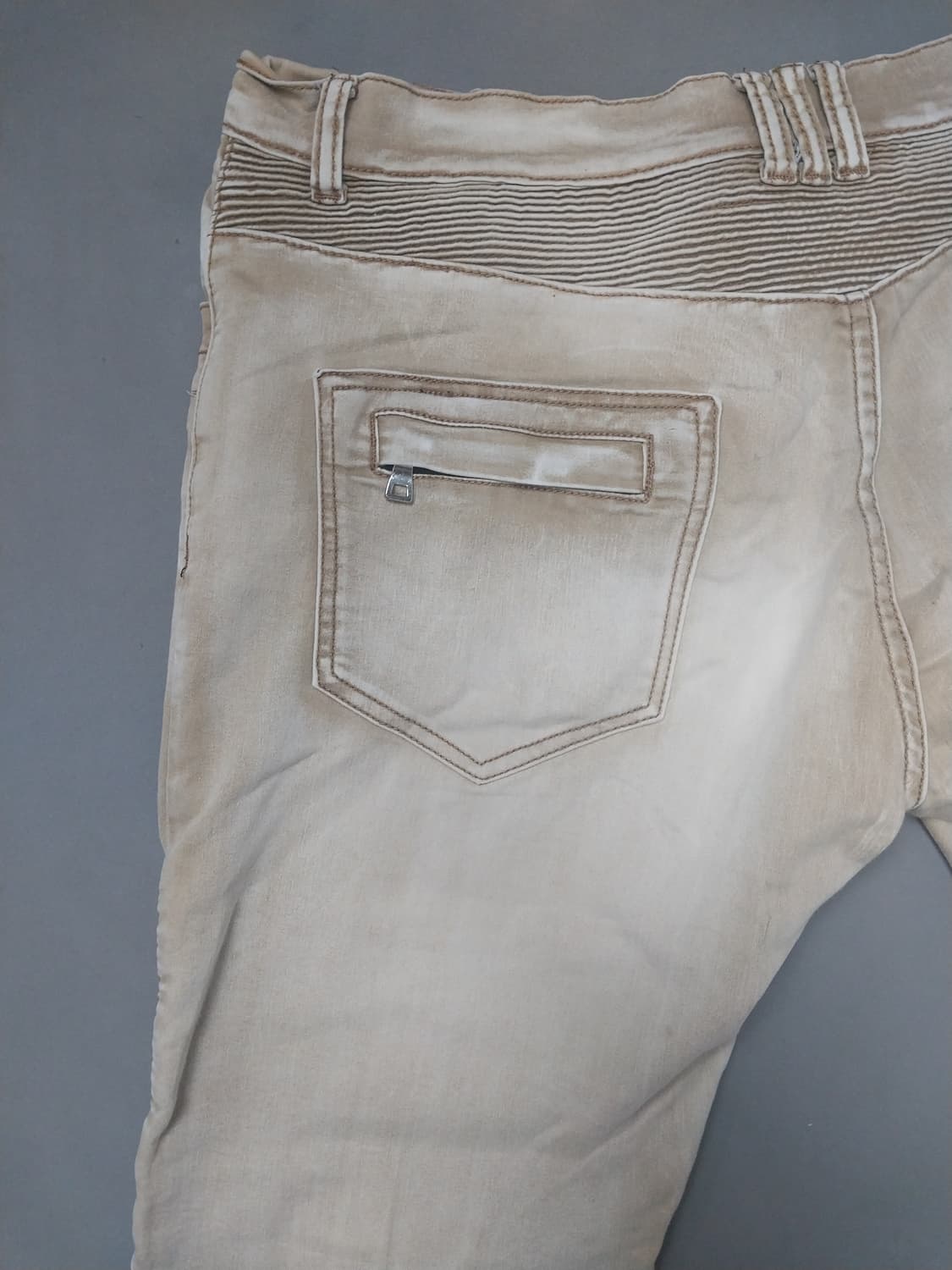 [36] 발망 워싱 베이지 바이커 치노 팬츠 상품이미지8