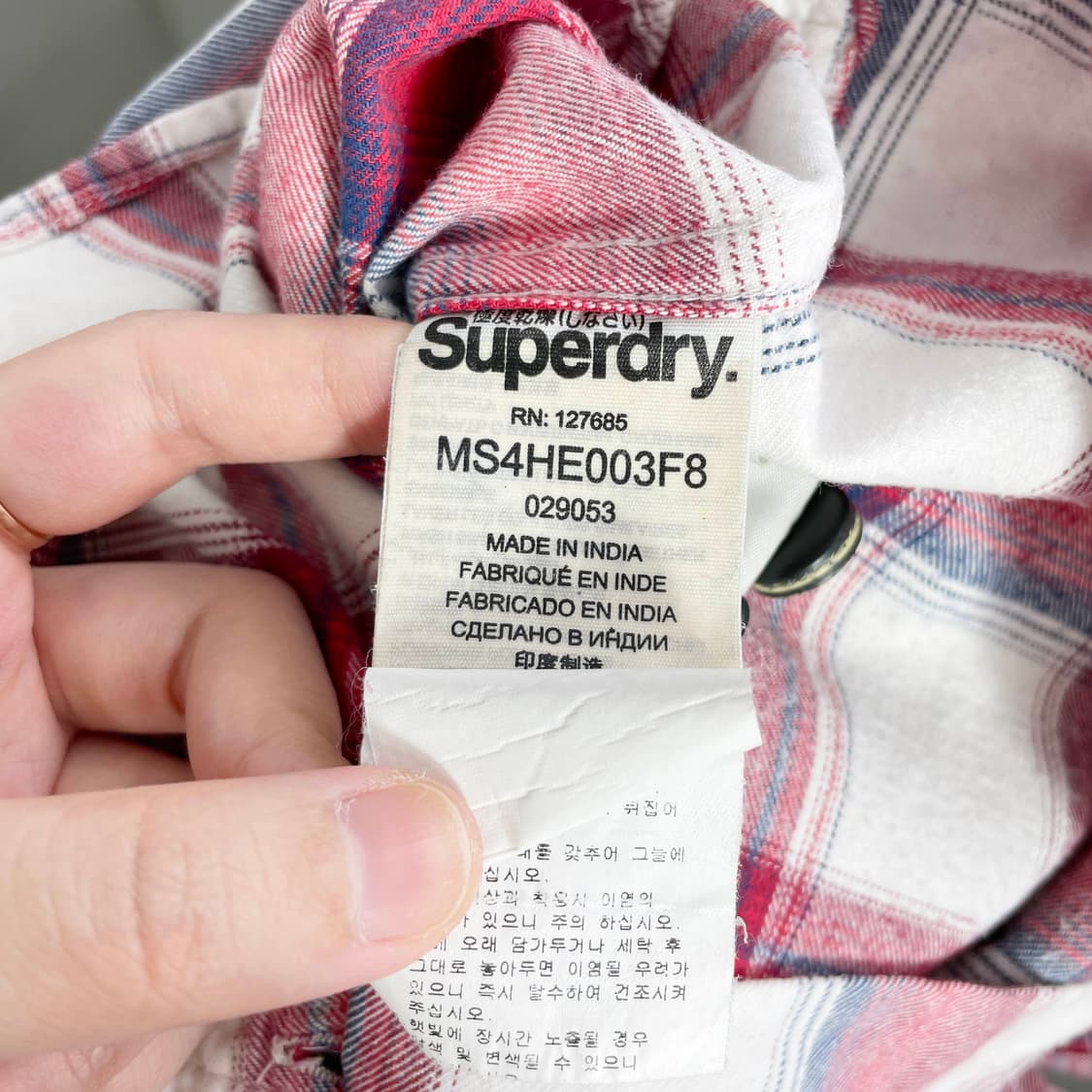 E2 슈퍼드라이(Superdry 체크 플란넬 셔츠 M사이즈 상품이미지5
