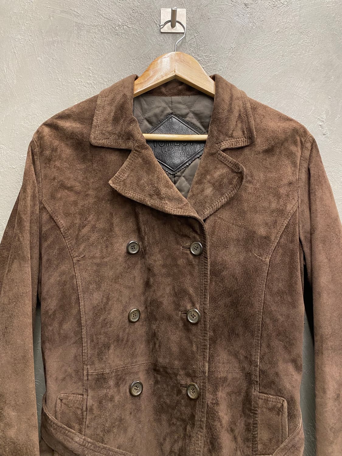 [M] Tomboy 톰보이 브라운 스웨이드 더블 브레스티드 코트 상품이미지3