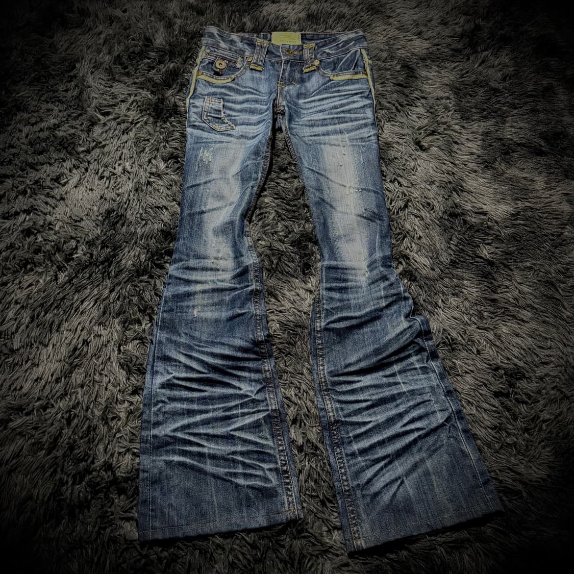 LOLITA JEANS 네온 파이핑 헤비 워싱 부츠컷 데님팬츠 상품이미지1