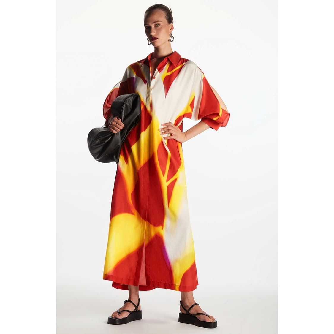 COS x 레아 콜롬보 패턴 롱 셔츠 드레스 상품이미지2