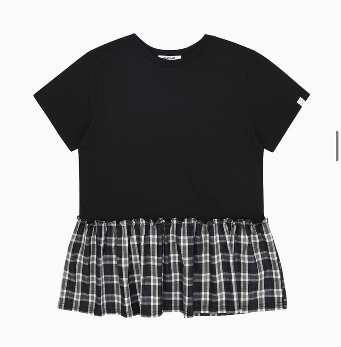 오헤시오 체크 프릴 반팔 상품이미지2