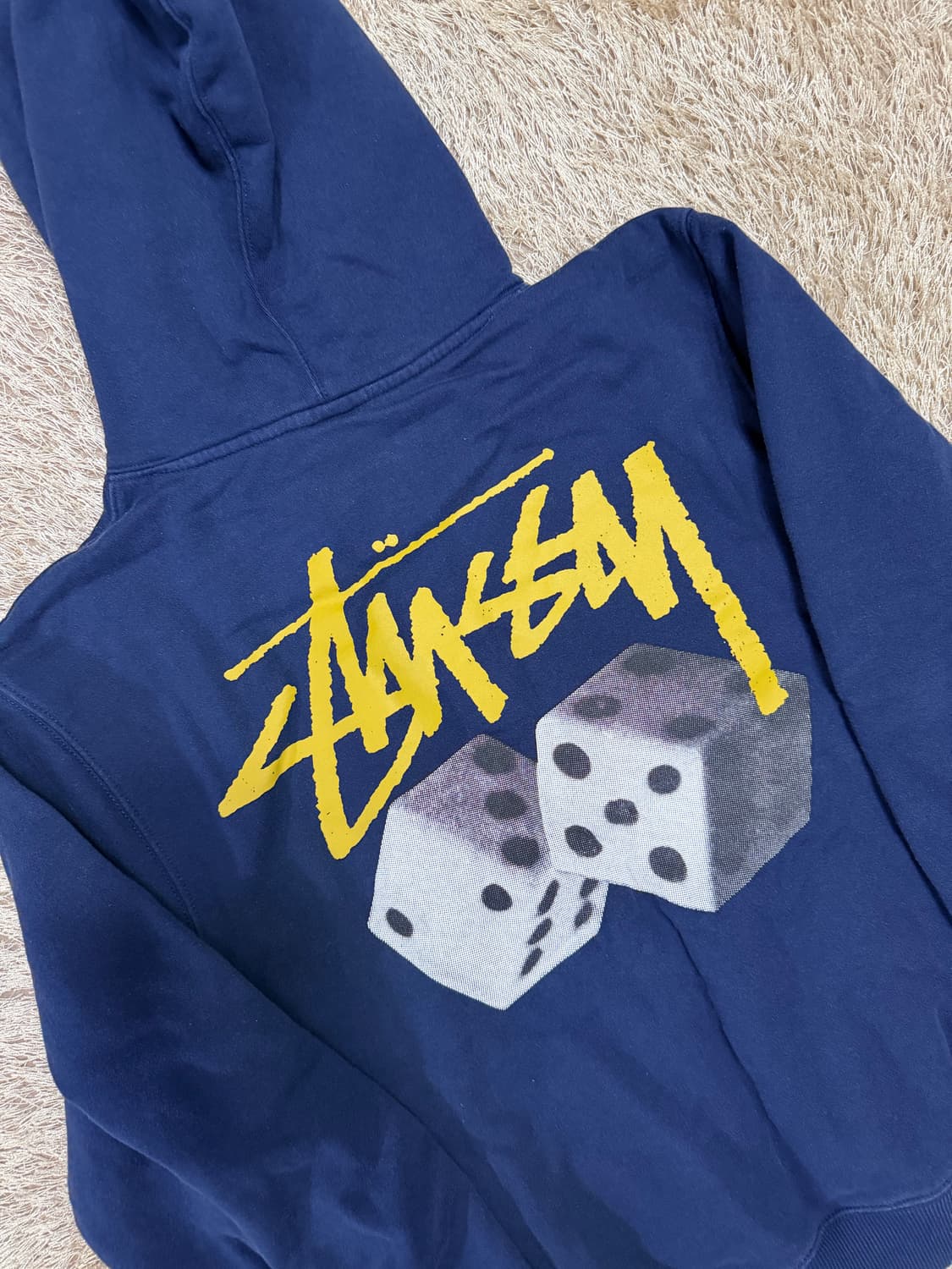 스투시 네이비 다이스 후드 L 상품이미지4