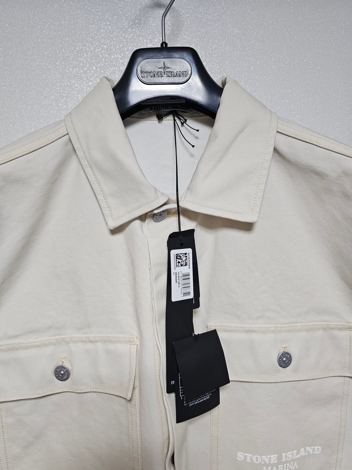 스톤아일랜드 마리나 플레이티드 컨시스턴트 코튼 캔버스 오버셔츠(새 상품) 상품이미지3