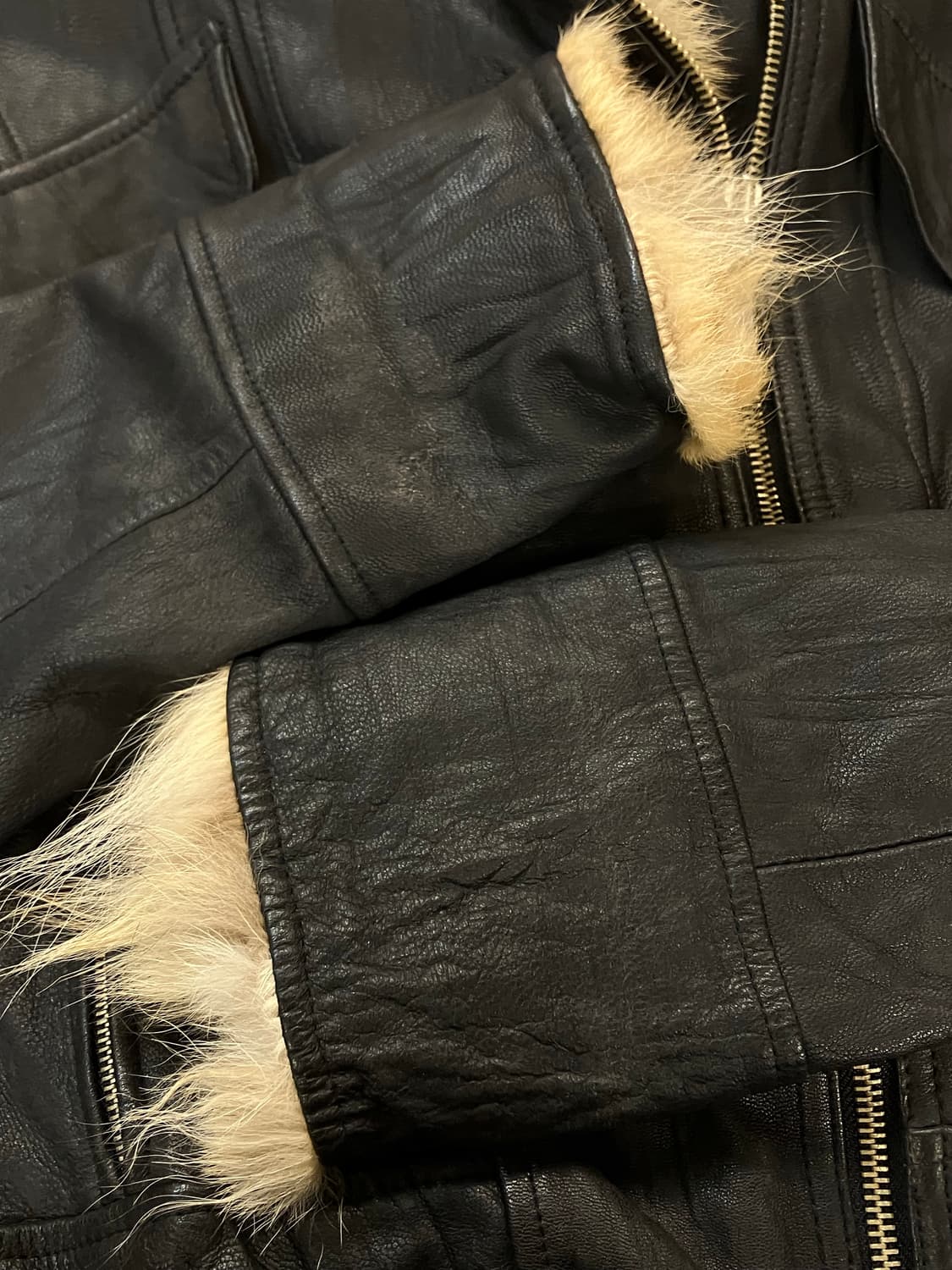 양가죽 퍼 포인트 카라 레더 가죽자켓 블랙 #csz3544 상품이미지6