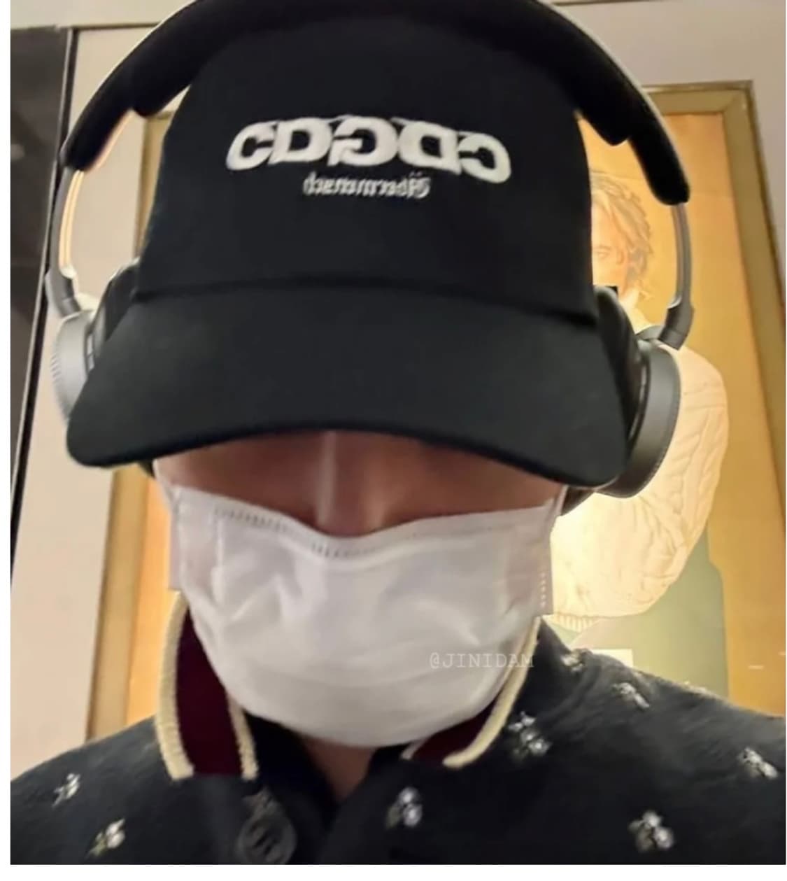 [CDGDC] 꼼데가르송 지디 위버멘쉬 콜라보 블랙 캡 새상품 상품이미지4