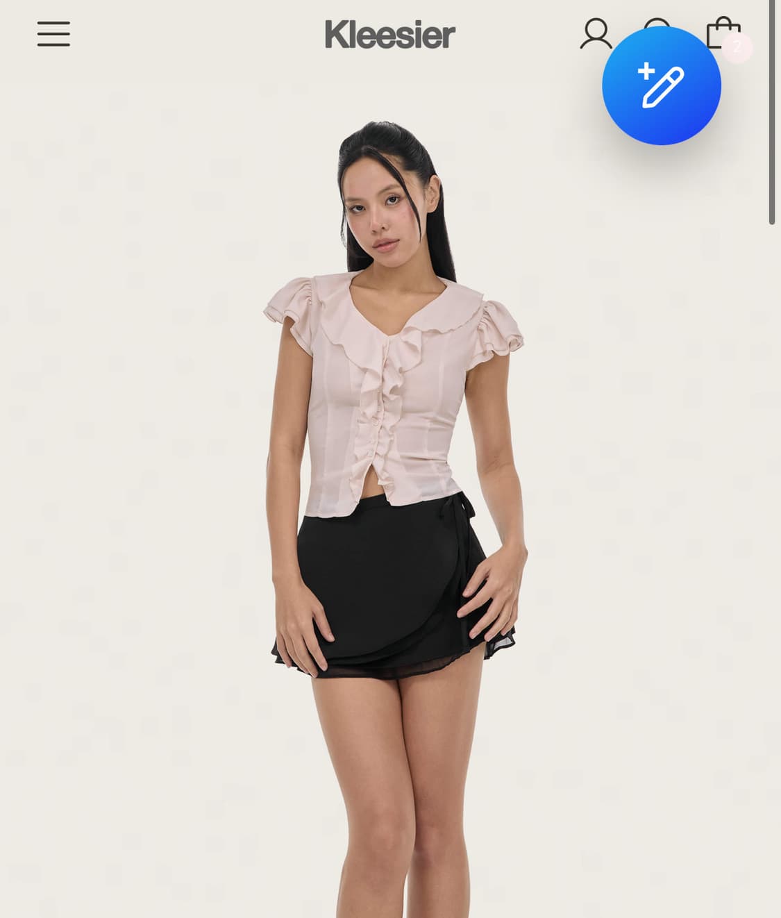 클리시어 로지 쉬폰 블라우스 핑크 S kleesier 상품이미지1