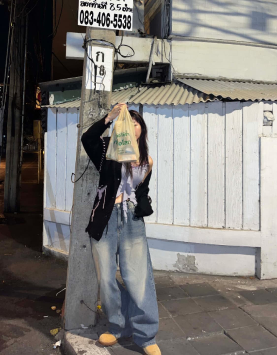 김아홉 그런지 나비 태슬 가디건 + 나시 세트  상품이미지2