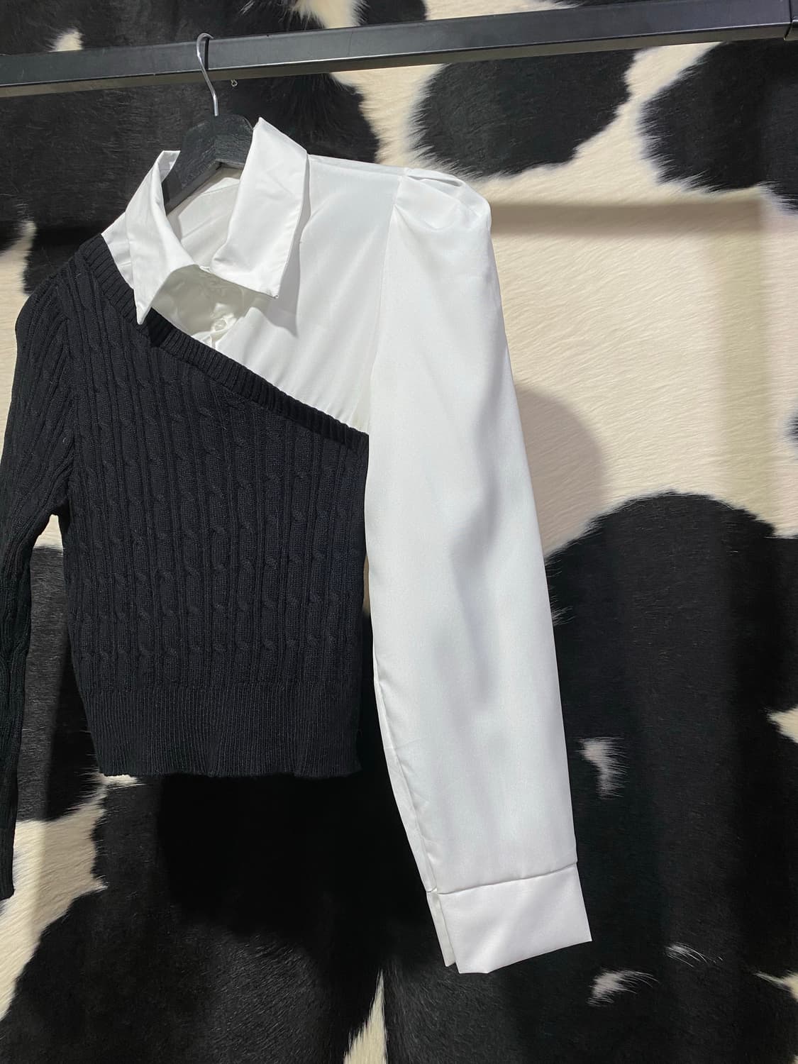 Japanese vtg 니트 셔츠 레이어드 니트 상품이미지3