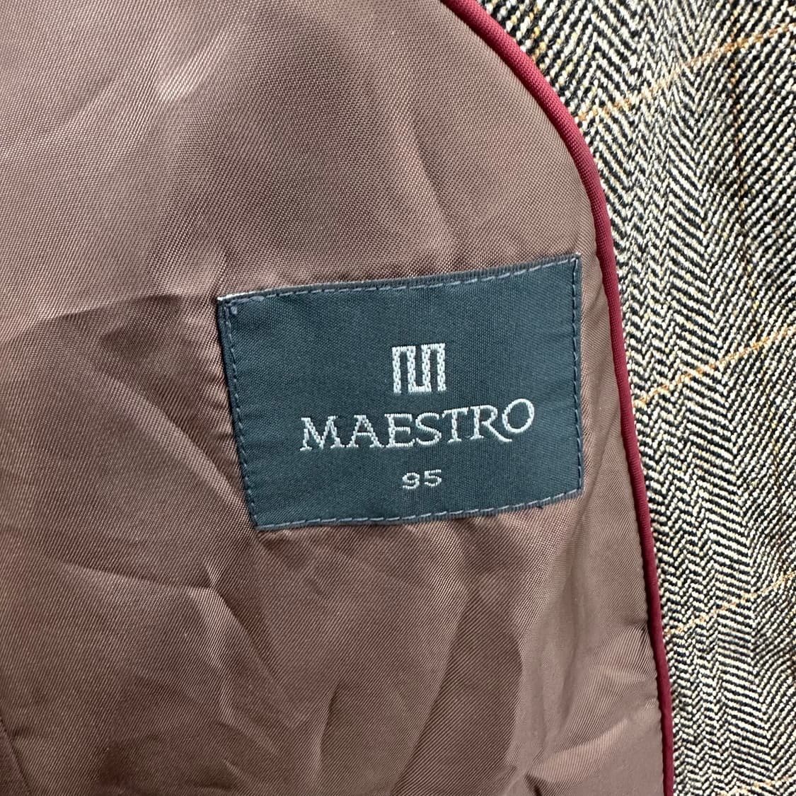 95 마에스트로 남자 캐시미어 헤링본 블레이져 자켓 상품이미지4