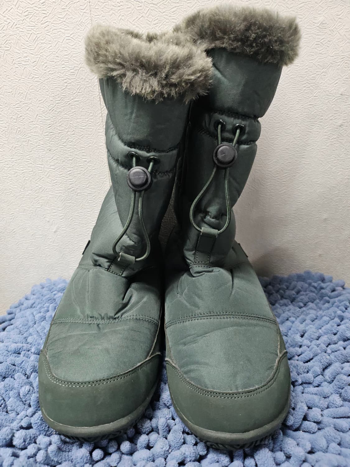 LECAF 여성 패딩 부츠 그린 퍼 장식  250 상품이미지2