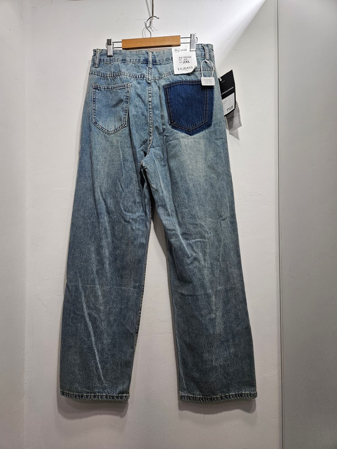 옆줄 데님 와이드 팬츠 2XL  상품이미지5