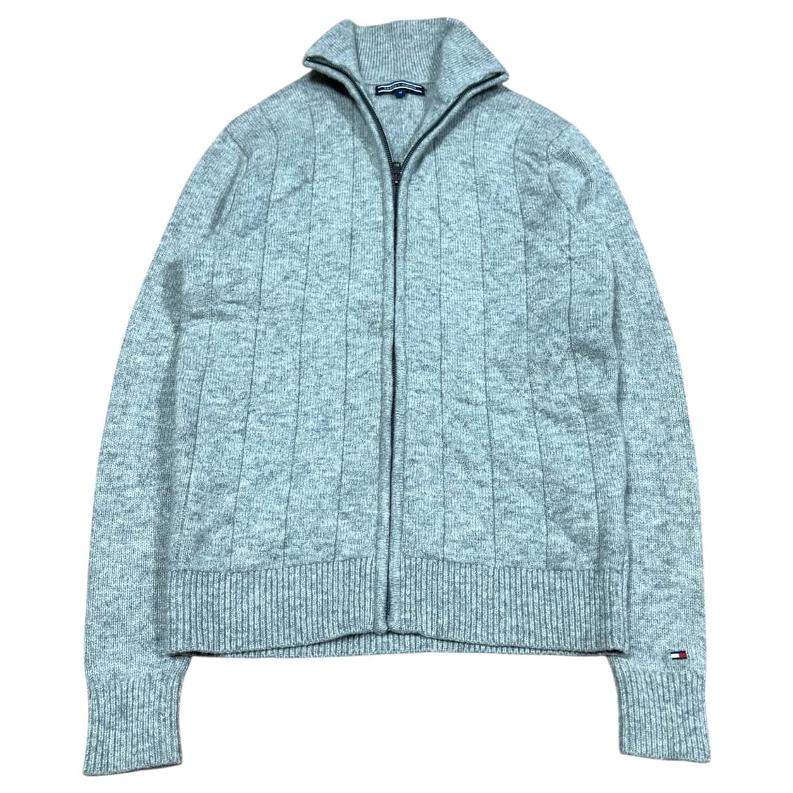 바배) 타미 힐피거 소매 로고 니트집업 상품이미지1