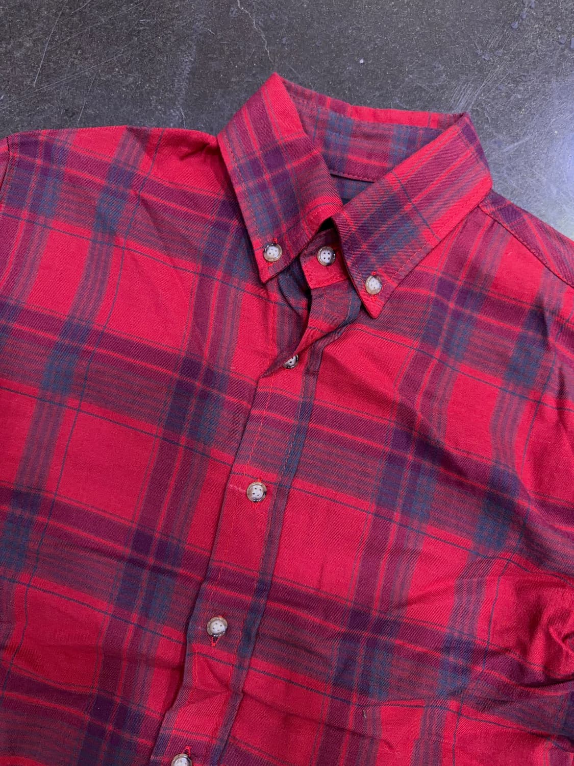 제이후쿠 레드 체크 캐쥬얼 셔츠 남방 M 상품이미지3