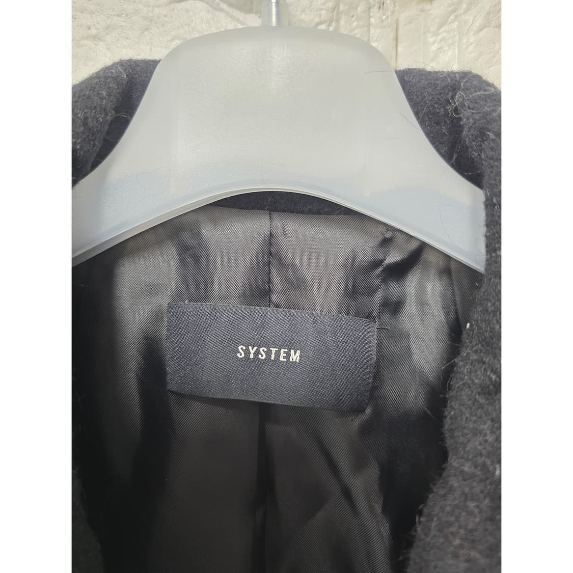 택포) 한섬 시스템 캐시미어 체크 코트 M 상품이미지2