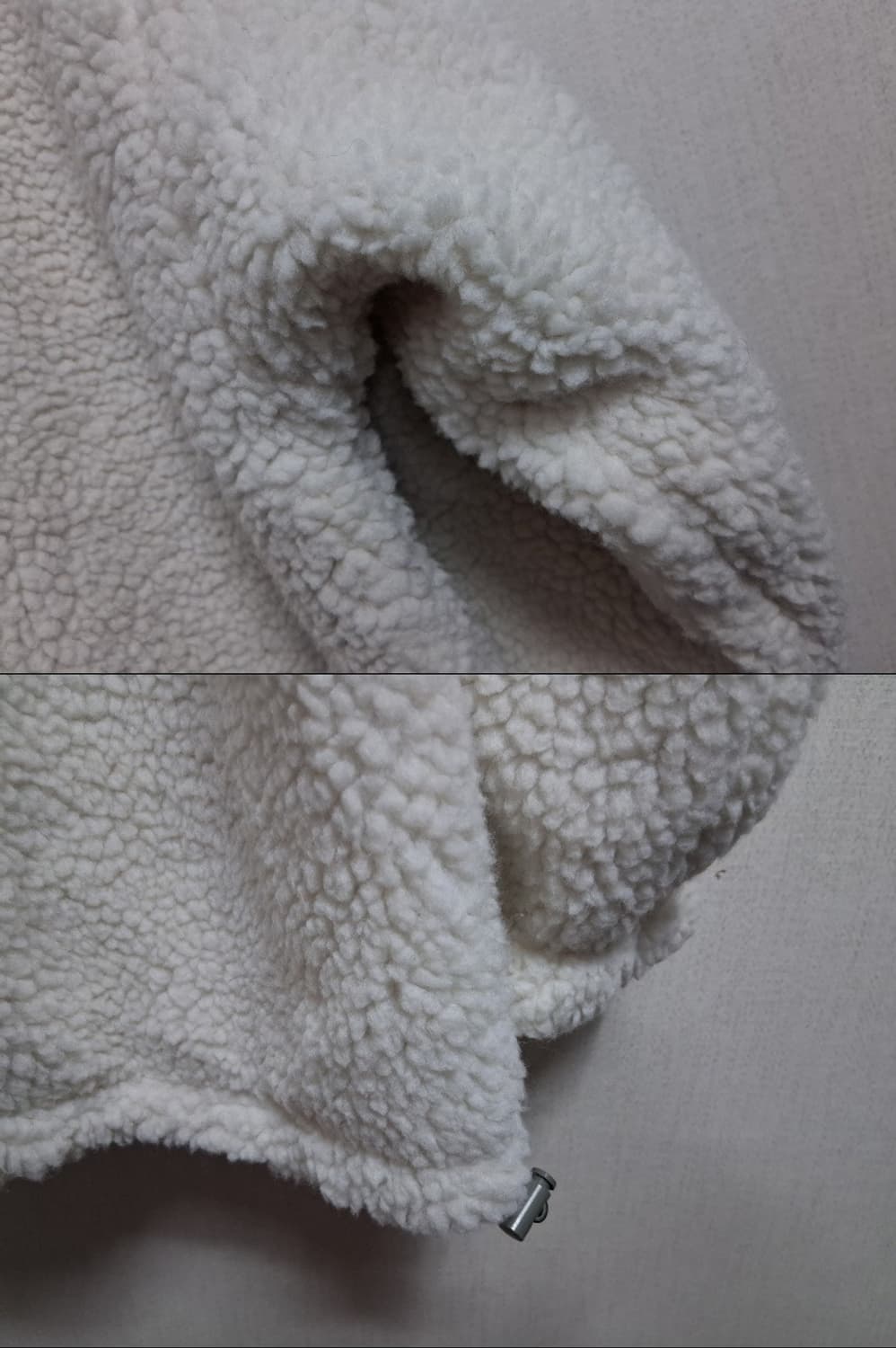 일본빈티지 GRL 화이트뽀글이 카키누빔 뽀글이 양면쟈켓 오버 핏 88크기 상품이미지7