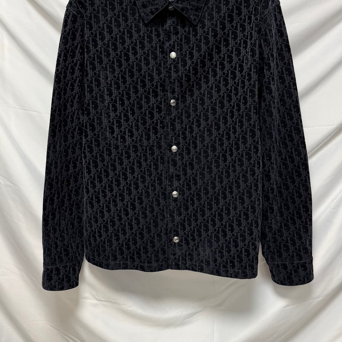 [S+급/50] 디올 오블리크 데님 셔츠 자켓 블랙 상품이미지3