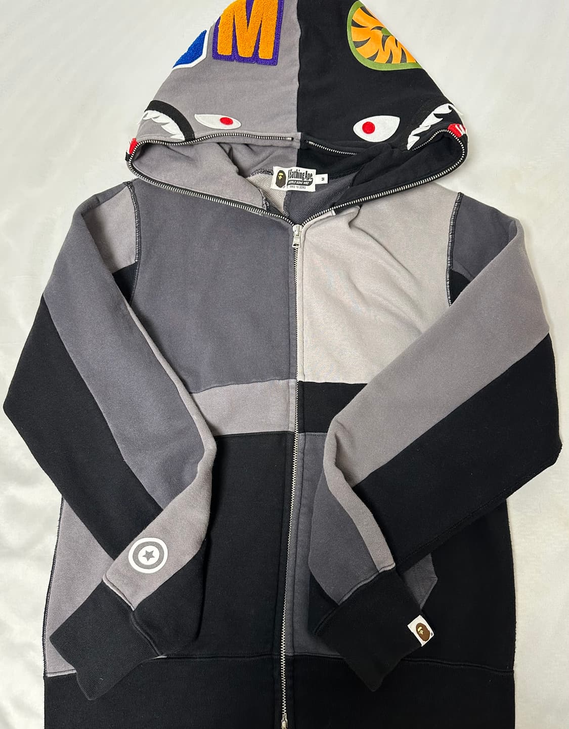 Bape Black Gray Hood Zip-Up 상품이미지1