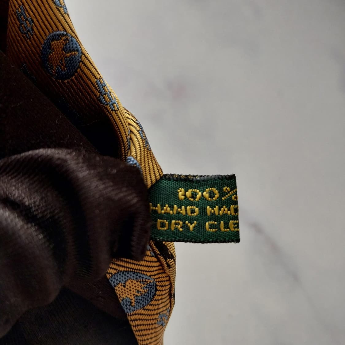 헌팅월드 실크 골드 코끼리 패턴 넥타이 9.9cm A+~A등급 K1449 상품이미지9