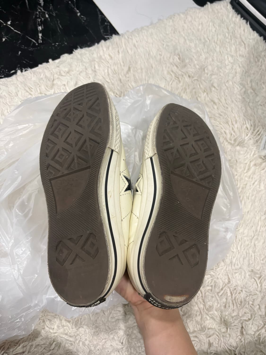 [260mm] 컨버스 원스타 레더 로우 아이보리 신발 상품이미지3