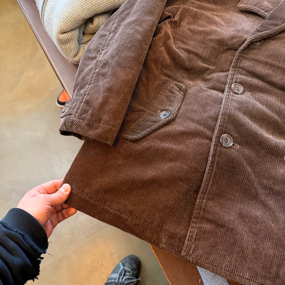 구스앤갠더 일본생산 코듀로이 피코트  상품이미지2