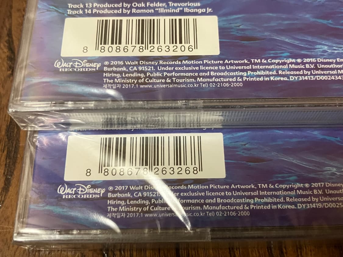 월트 디즈니 애니메이션 영화 모아나 OST 영어+한국어 초판 미개봉 CD 상품이미지5
