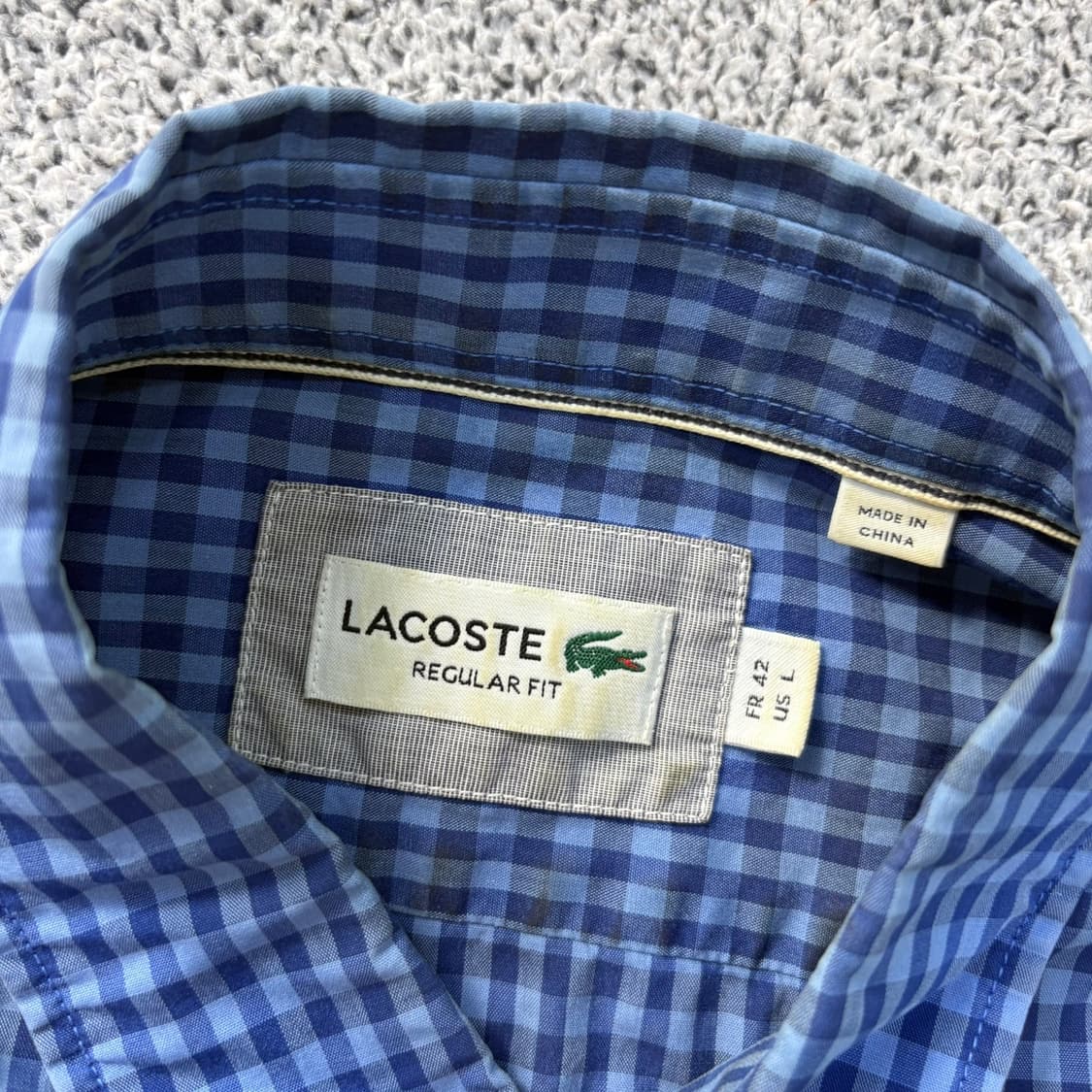 L 라코스테 남성 체크 긴팔 셔츠 남방 0423J 상품이미지2
