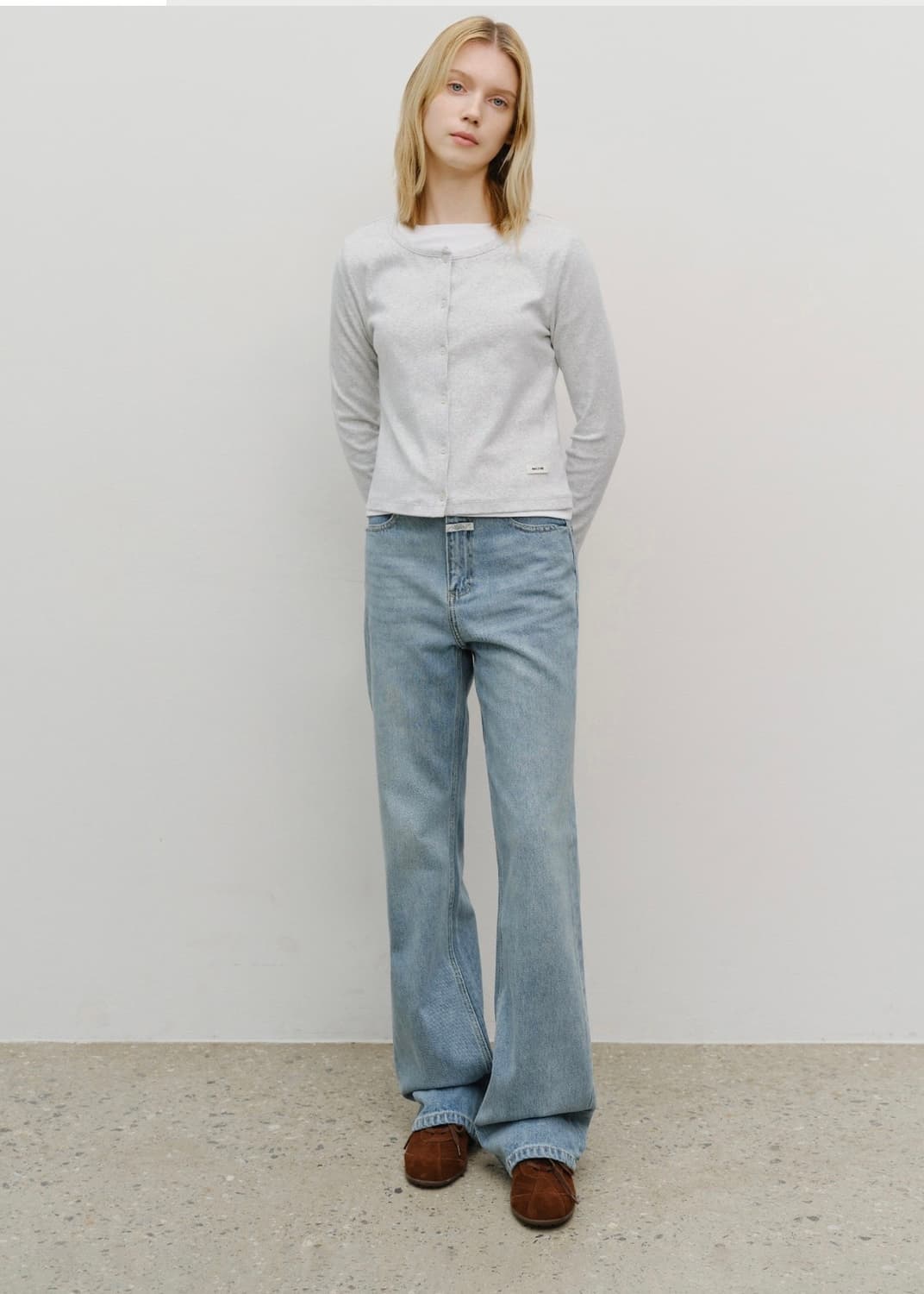 마리떼 프랑소와 저버 우먼 베이직 코튼 가디건 S 그레이 새상품 상품이미지3