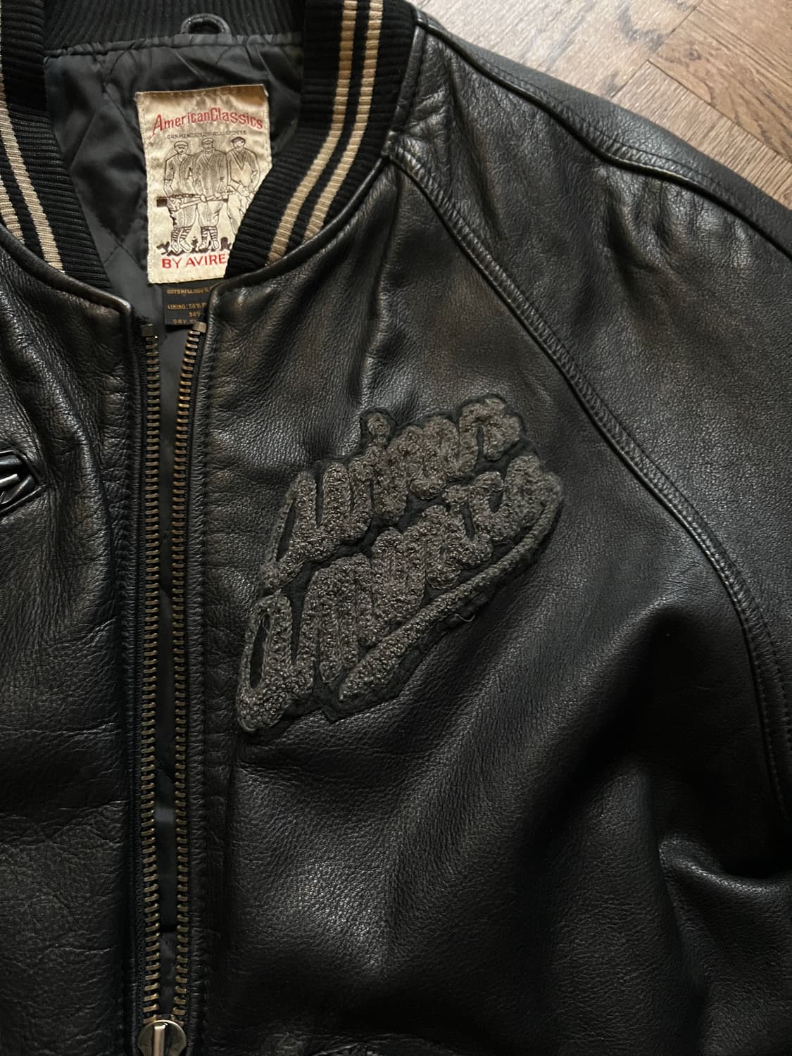 [S]AVIREX 아비렉스 TRACK FIELD 레더 바시티 자켓 상품이미지5