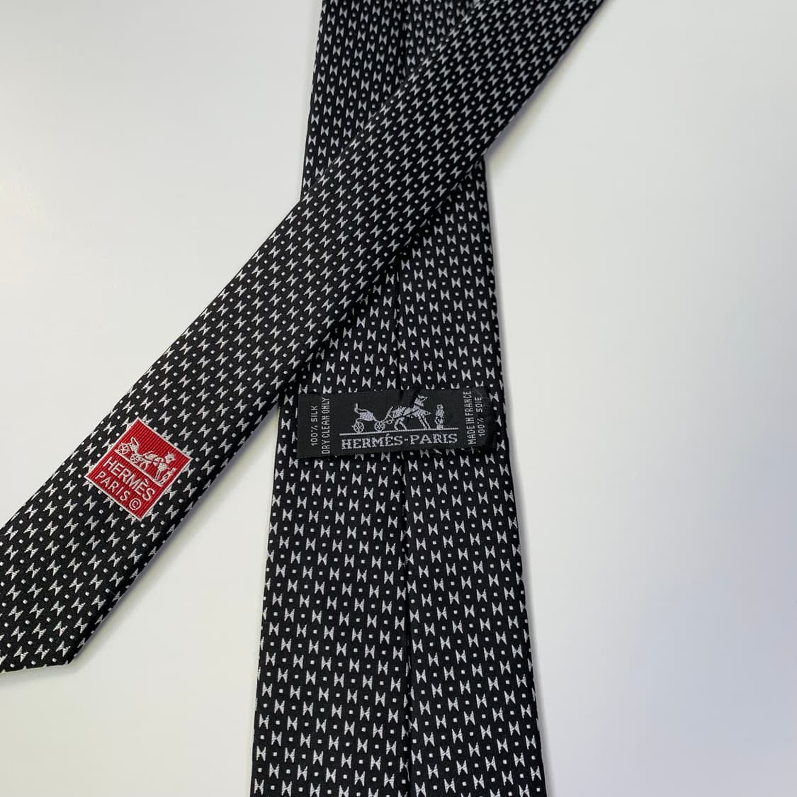 에르메스(HERMES) 블랙 명품넥타이 프랑스 100실크 A+등급 상품이미지6