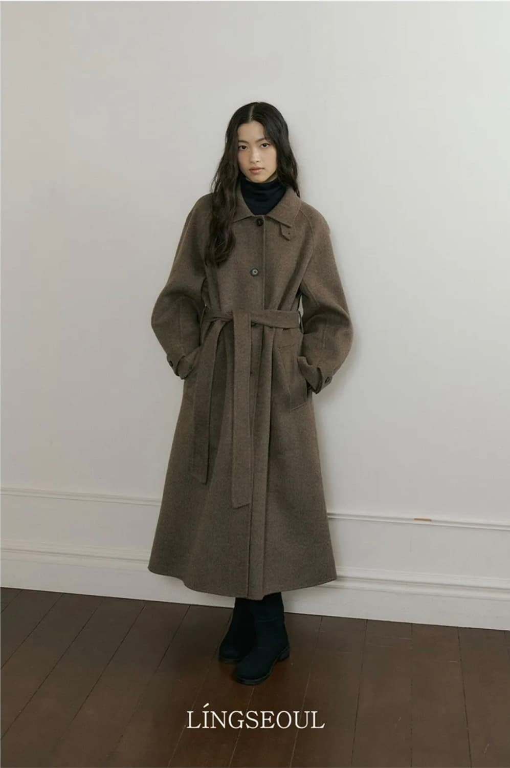 링서울 핸드메이드 울 트렌치 코트 브라운 M사이즈 상품이미지2