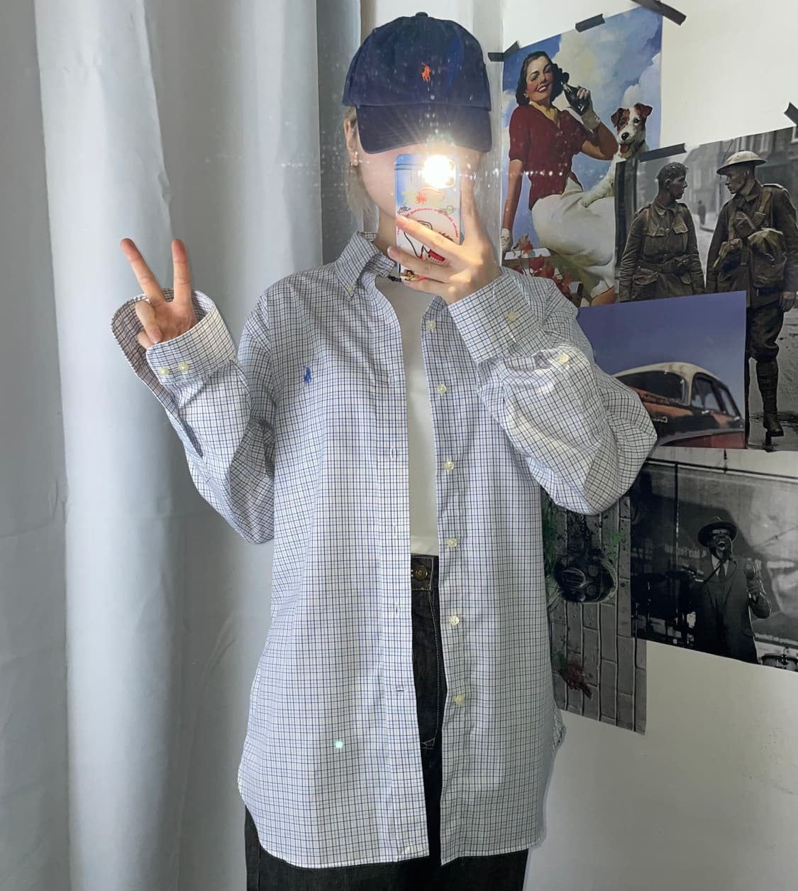 랄프로렌 체크무늬 셔츠 L 상품이미지2