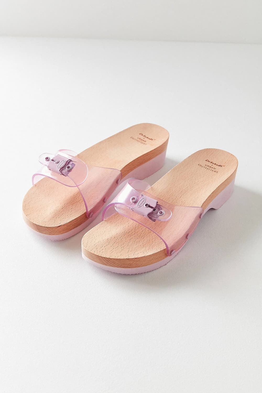 Y2K 2000s 닥터숄X얼반아웃피터스 우든힐 슬라이드 투명 샌들 빈티지 상품이미지1