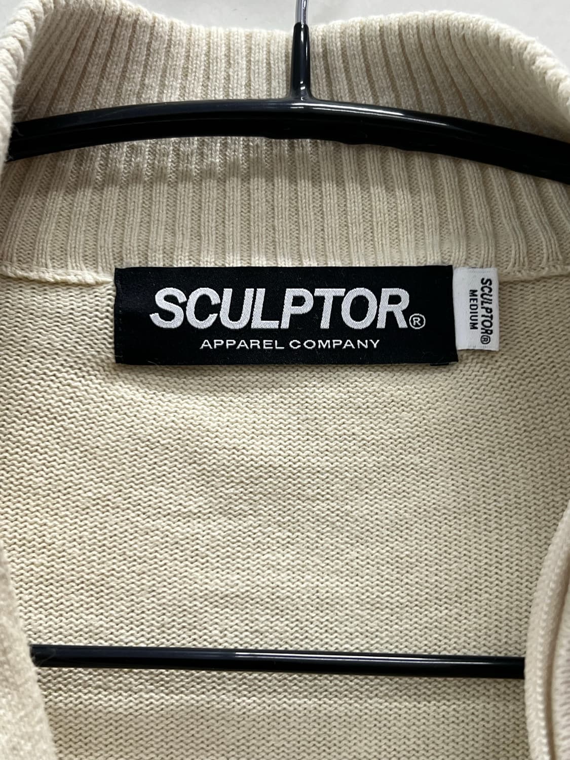 스컬프터 크롭 니트 집업 아이보리 상품이미지5