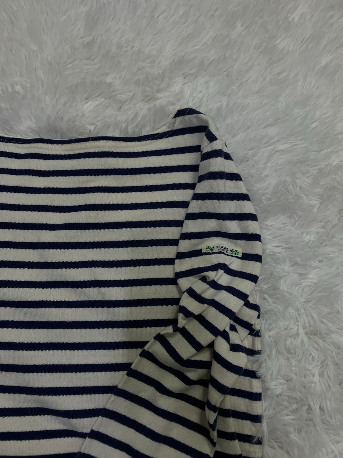 빈티지 빔즈 블루 스트라이프 티셔츠 y2k 스트릿 갸루 펑키 일본빈티지 상품이미지5