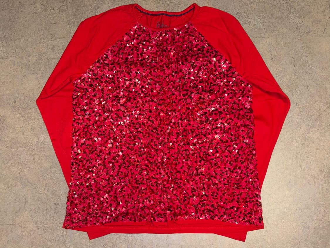Boden 빨간 스팽글 긴팔 티셔츠 상품이미지1