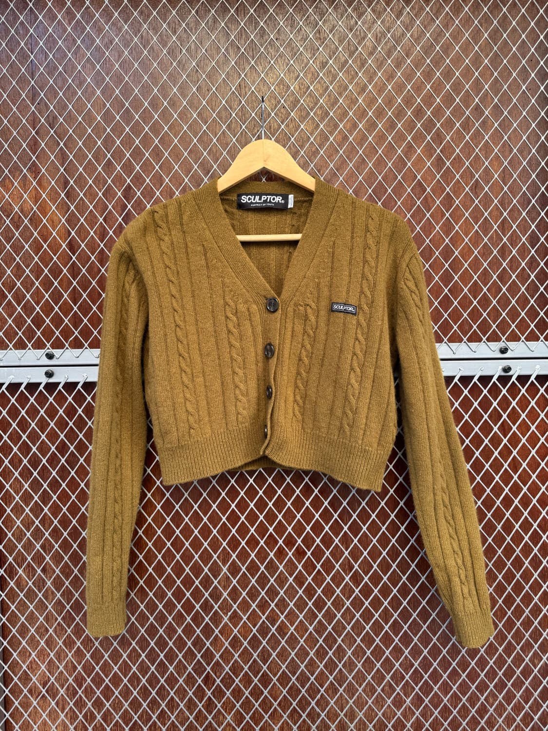 Sculptor 스컬프터 케이블 꽈배기 크롭 울 니트 가디건 상품이미지2