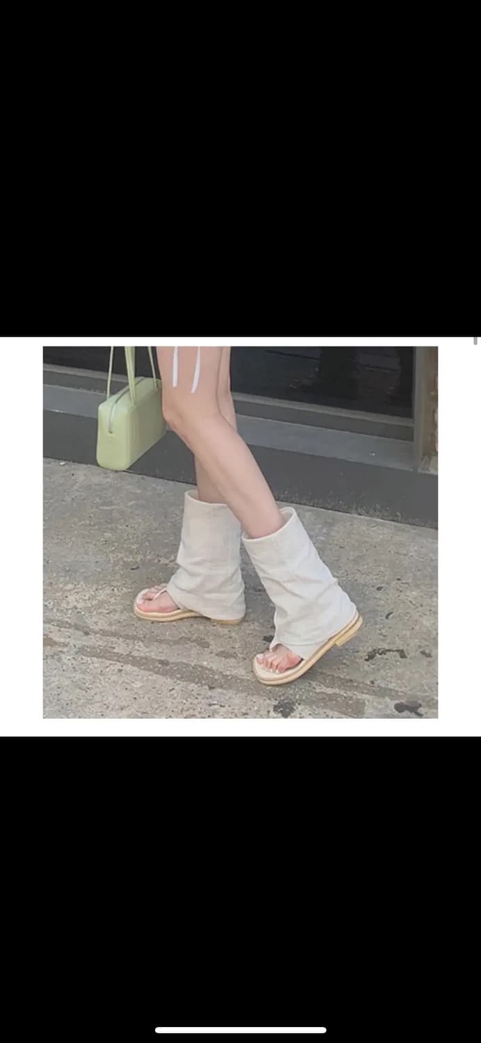 씨온니 여름 린넨 쪼리 부츠 미들 앵클 슈즈 블랙 230 상품이미지2