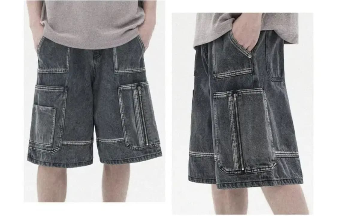 트릴리온 워싱 데님 카고바지 상품이미지1