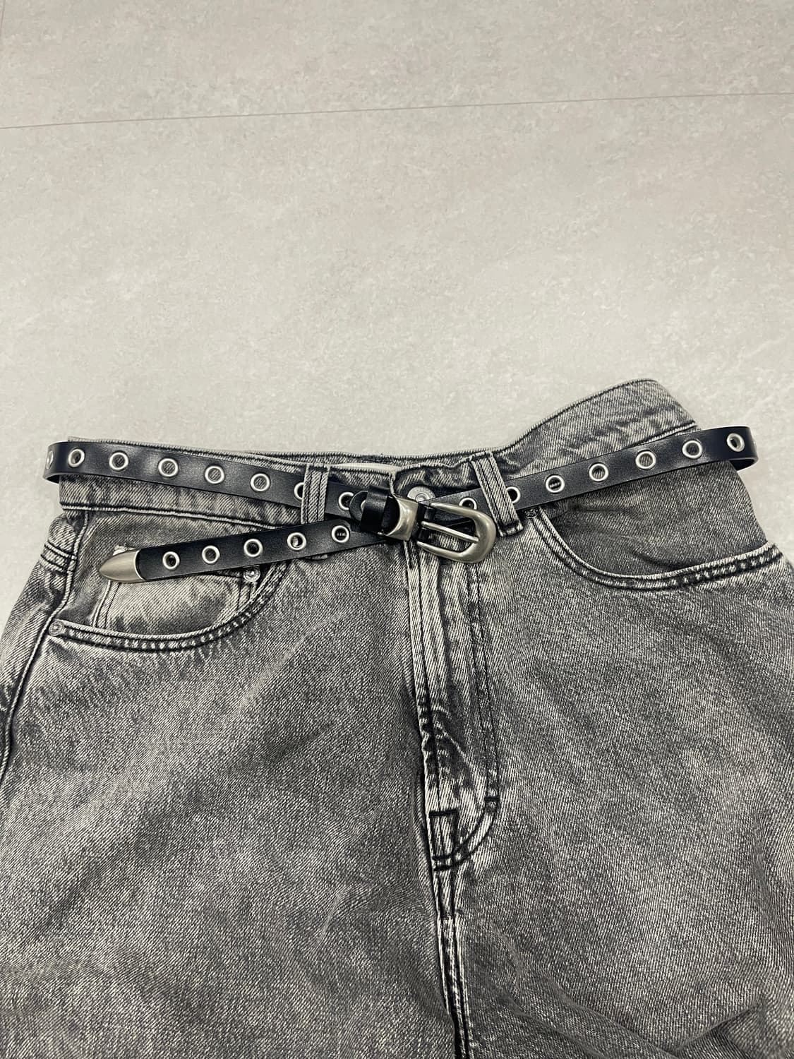 90‘s 스터드 가죽벨트 상품이미지3