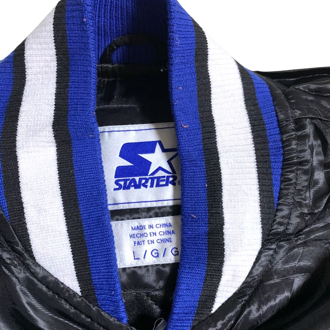 [XL]90s Starter Bulls Satin Jacket Black 상품이미지3