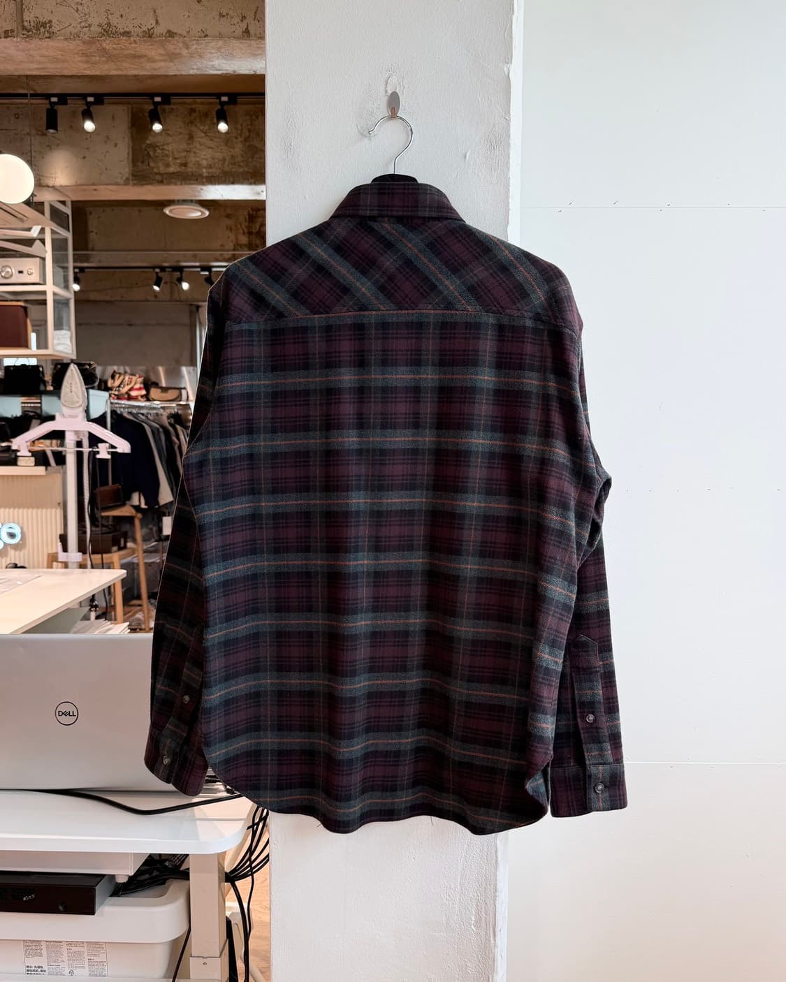 이자벨마랑 버건디 플란넬 체크 셔츠  상품이미지7