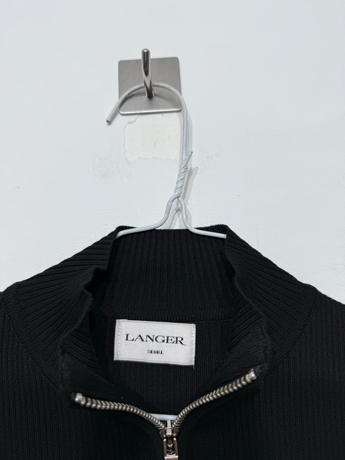 랑거 LANGER 리브드 투웨이 니트 집업 free 상품이미지3
