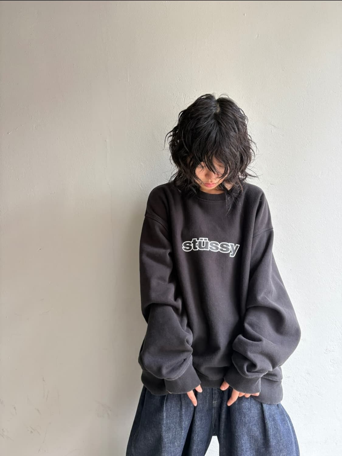 스투시 오버핏 SS로고 스웻셔츠 상품이미지1
