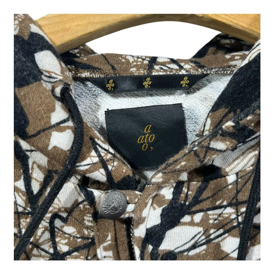 [a ato o] 빈티지 올오버 스플래터 프린팅 후드집업 상품이미지5