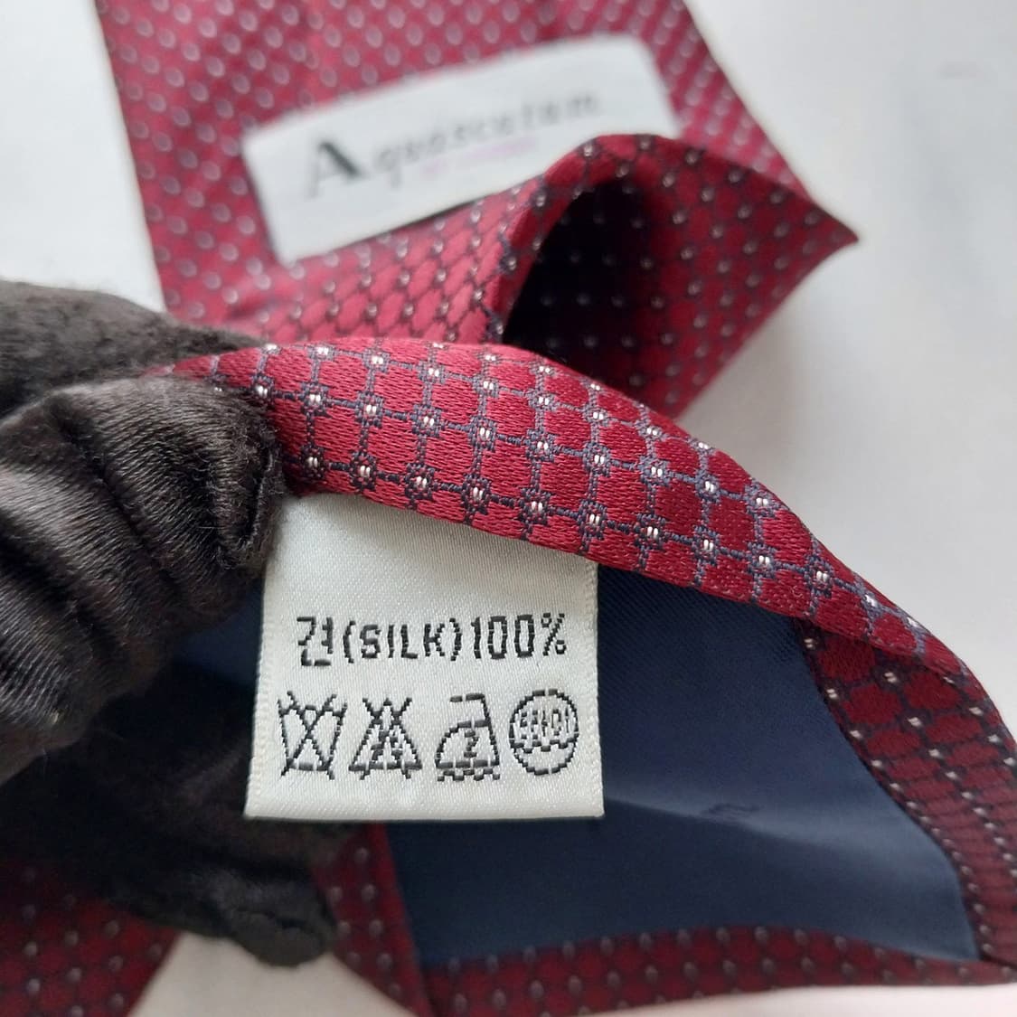 아쿠아스큐텀 실크 마이크로 패턴 넥타이 10.1cm A+등급 K2034 상품이미지10