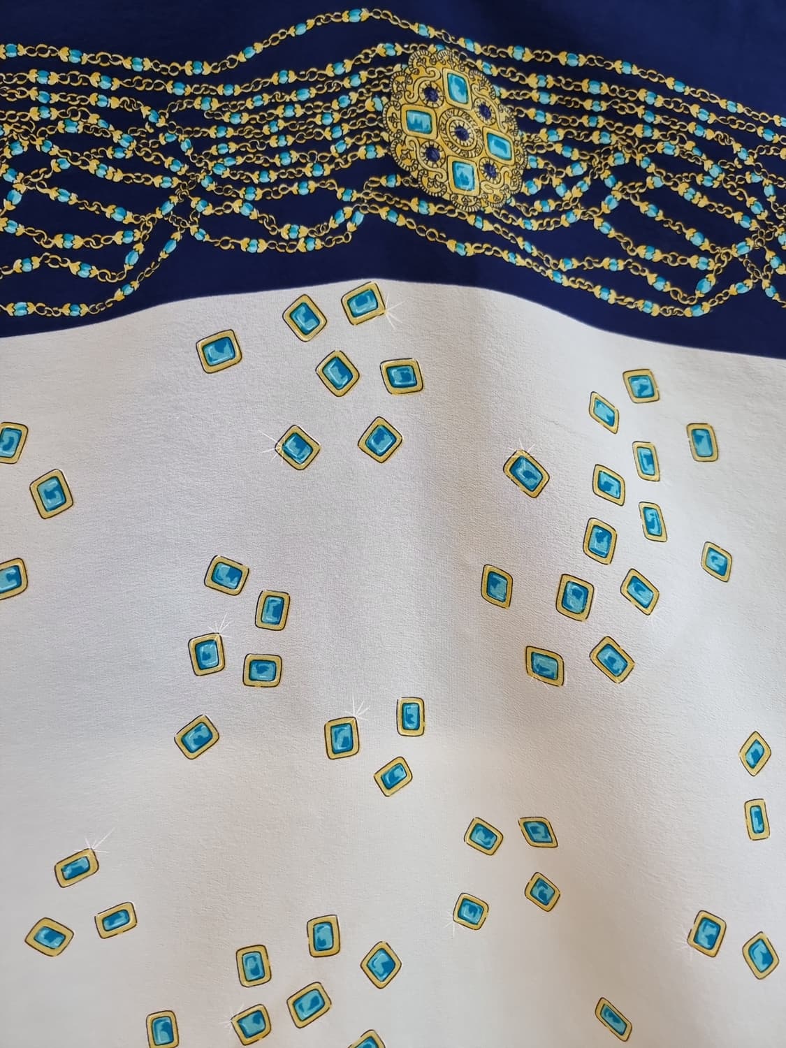 샤넬 스카프 네이비 실크 상품이미지4