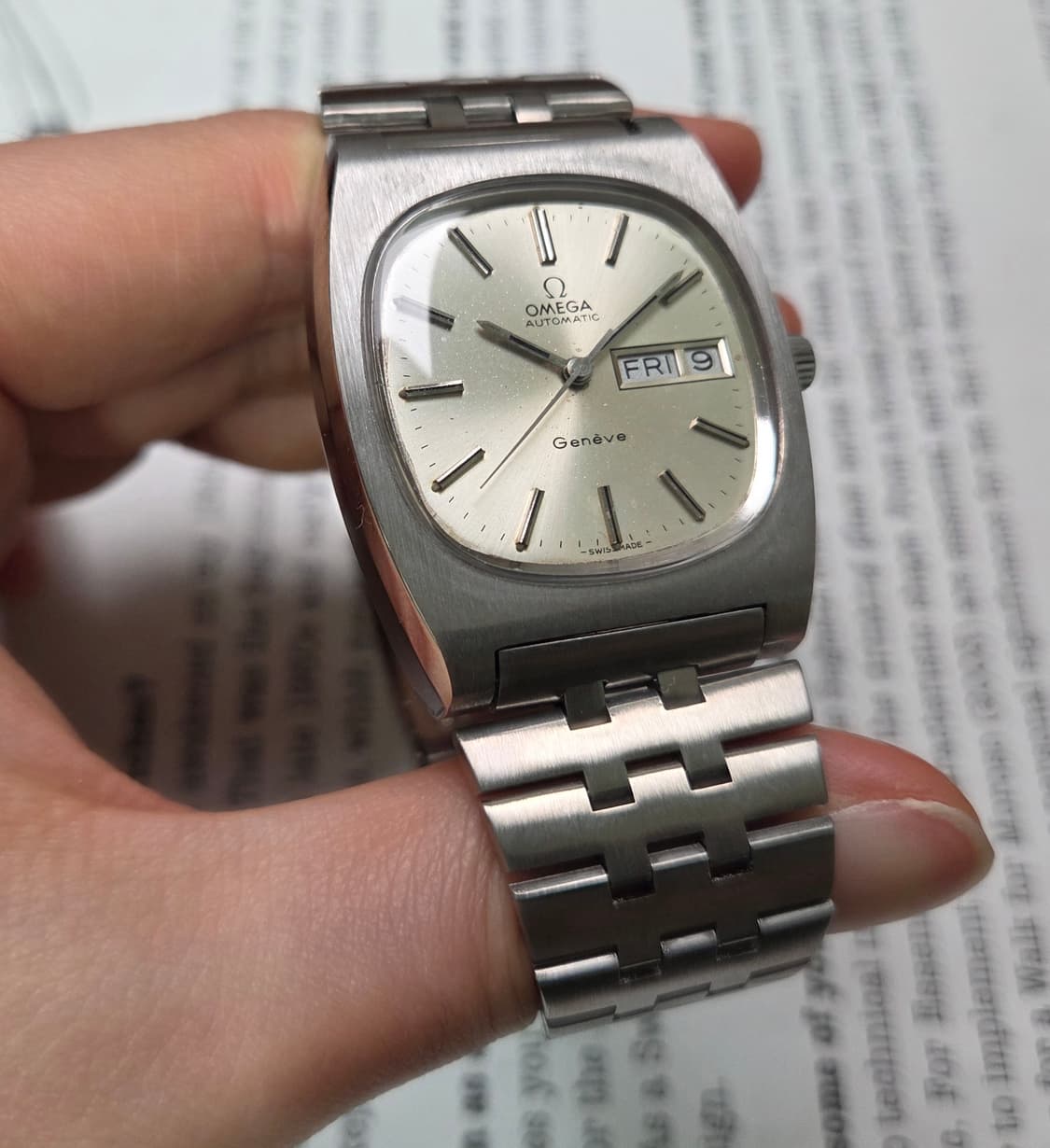 레어] 빈티지 오메가 제네브 테레비 점보 순정 실버판 브레이슬릿 ver. 상품이미지4