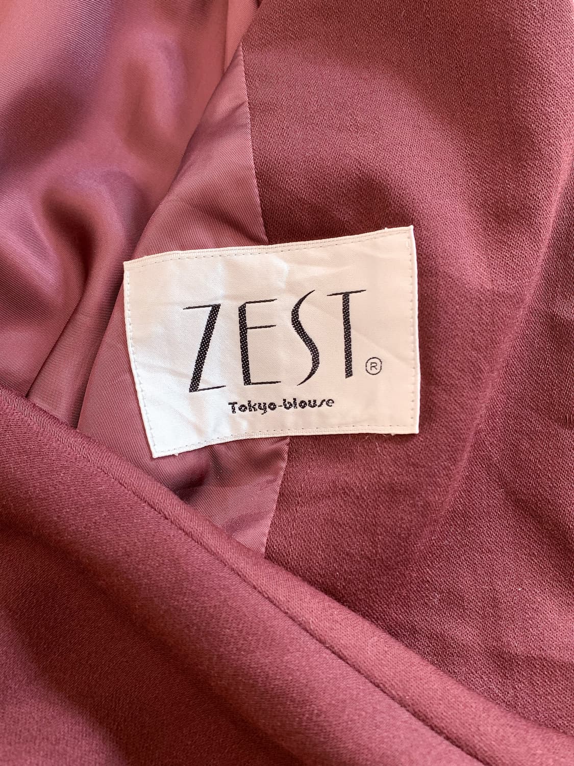 JPN 버건디 울 100% 크롭 블레이저 95-100 상품이미지9