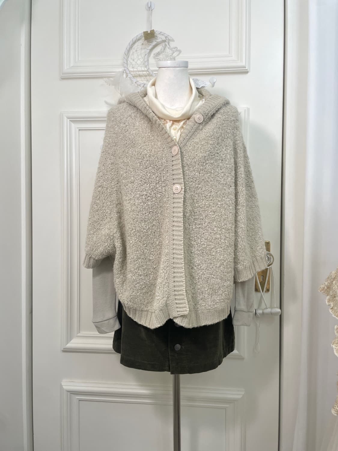 khaki corduroy basic skirt(size-S) 상품이미지6